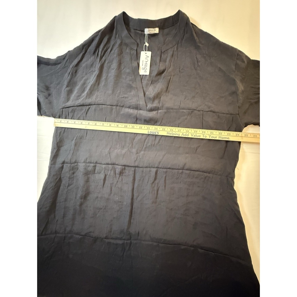 Women's A'Image Black Short Sleeve Dress/Cover Up With Pockets Size Size XXL - Picture 5 of 11
